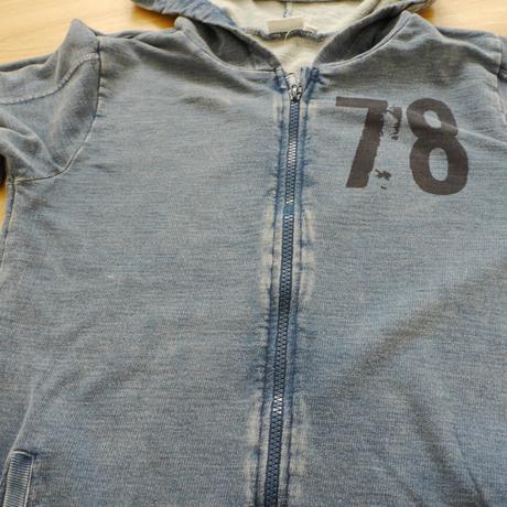 Dzinovy vzhled modra mikina s kapucou 158/164, kids,158