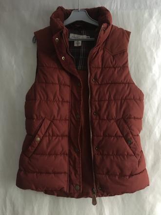 Vel. 34 rezavá teplá vesta - chybí kapuce, h&m,34