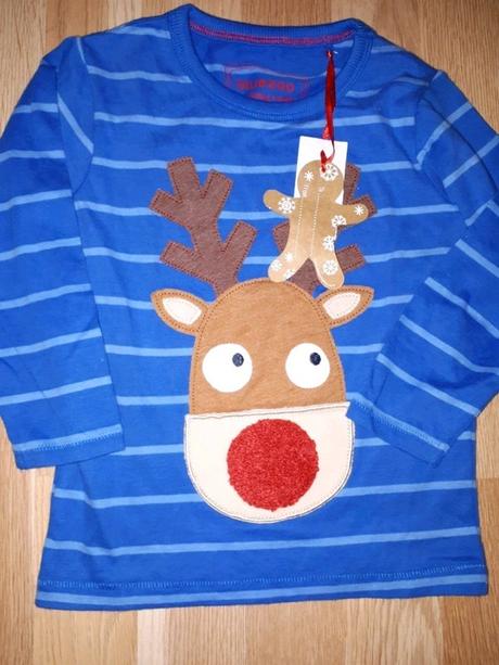 Vánoční modré triko se sobem 86 bluezoo, 86