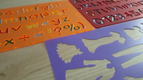 Obkreslovací šablony, 5sad, nepoužité, 