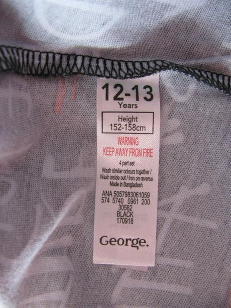 Černé bavlněné tričko s popisem, george,158