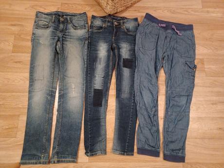 3krát džíny rifle takko c&a h&m 146/152, h&m,146