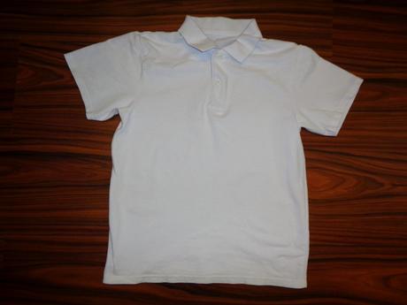 Bílé bavlněné vroubkované tričko s límečkem, tu,134