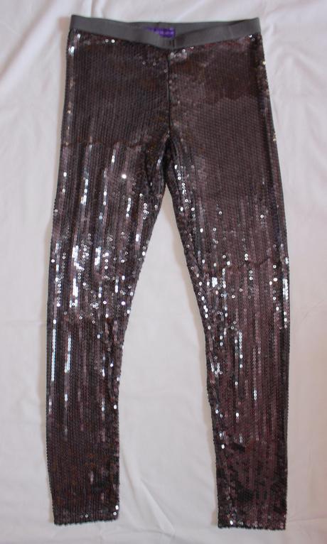 Ad288. šedé flitrované legíny 10 let, marks & spencer,140