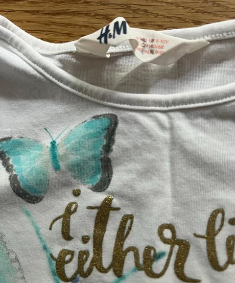 Triko & tričko s motýlkem h&m vel. 134/140, h&m,134