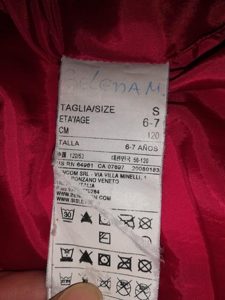 Zimní bunda, benetton,116