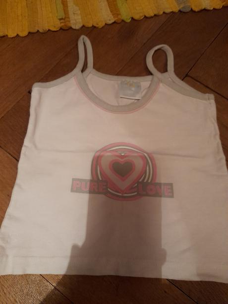 Bílorůžové tílko s obrázkem, 98