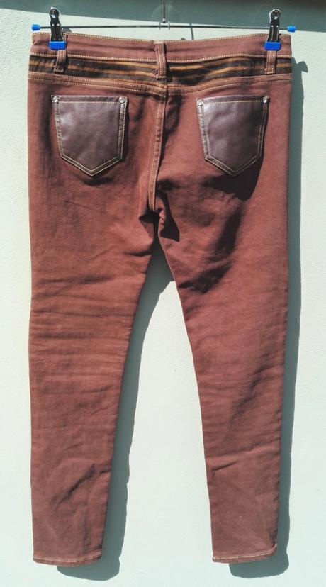 Parádní kombinované dámské kalhoty -vel.36/38, 36