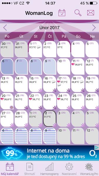 Aplikace WomanLog - kdy je ovulace?