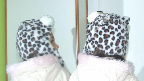 Zimní chlupatá čepice - leopard, 122