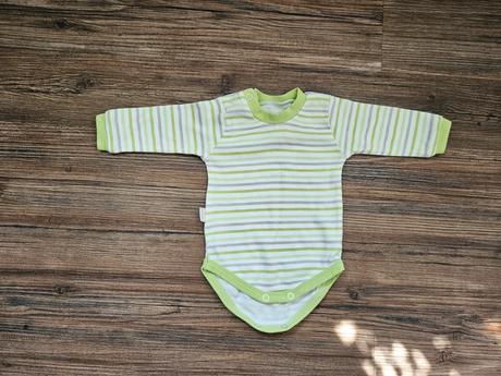 Pruhované dětské body bodýčko zelené bílé amálka, 56