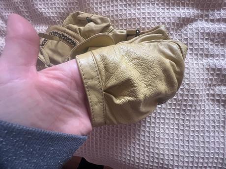 Kožená kabelka/brašna/taška žluto/zelená,