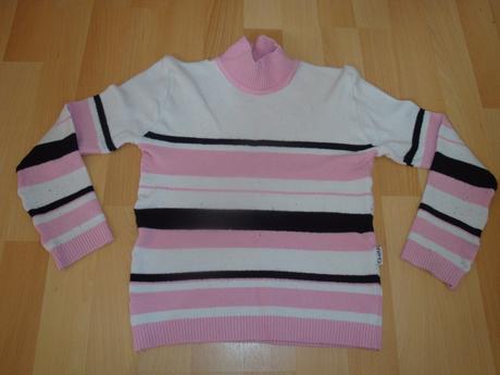 Svetřík/rolák pro holčičky - proužkovaný, 116