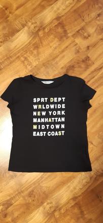 Dívčí triko kr.ruk. h&m 146/152 černé, h&m,146