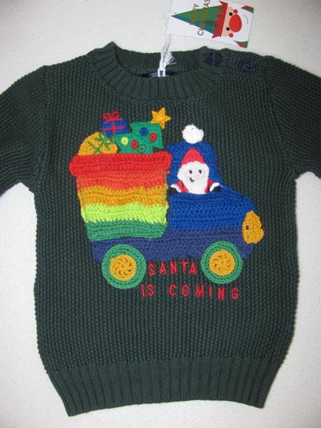 Tmavě zelený svetřík,skřítek s vánoč.dárky, 68