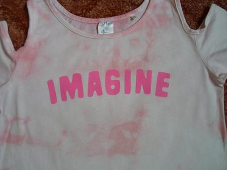 Růžové tričko triko krátký rukáv, c&a,146