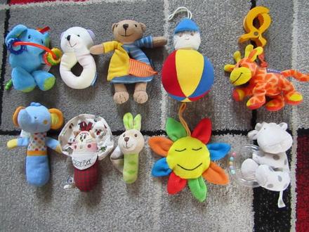 Plyšové hračky a chrastítka pro mimi-10 ks,
