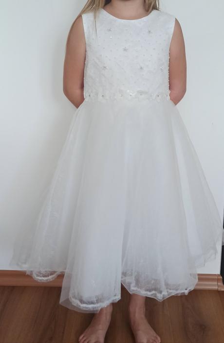 Bílé šaty pro družičku, 128