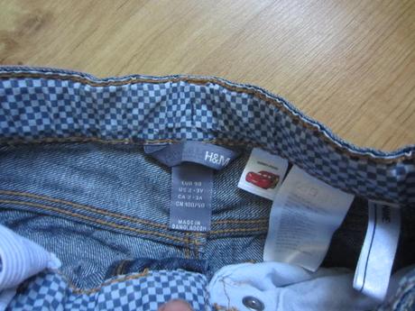 Supr džíny, rifle s bleskem mc queenem, h&m,98