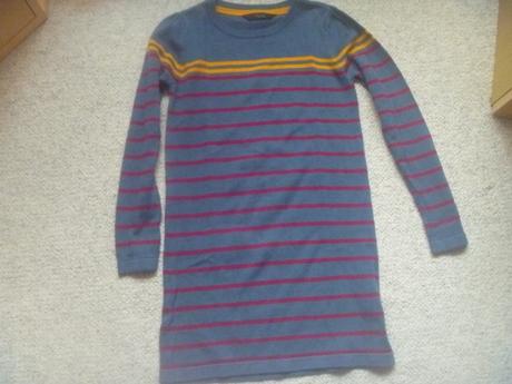 Modré úpletové šaty zn. tcm vel. 134/140, tcm,134