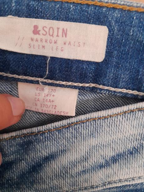 Džínové 3/4 šortky 14+, h&m,170