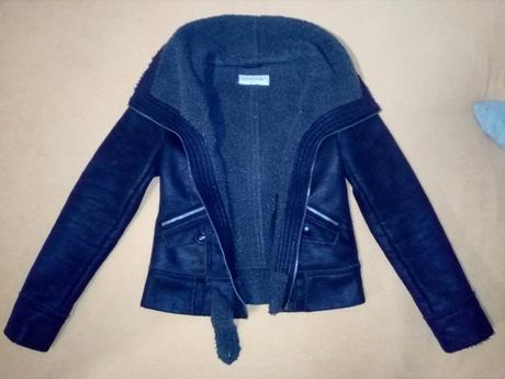 Jarní/podzimní bunda zateplená kožíškem vel.s-m, clockhouse,m