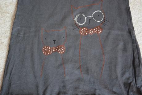 Tunika a legíny s kočičkama - ručně malované, zara,110