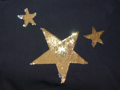 Tričko s flitrovými hvězdami vel. 134/140, tchibo,140