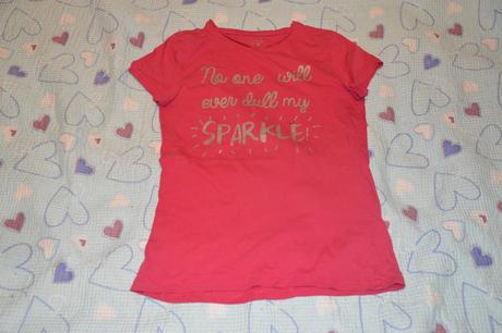 152 158 164 bavlněné tričko s třpytivým potiskem, f&f,158