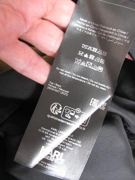 Hedvábný top s krajkou karl lagerfeld, 36