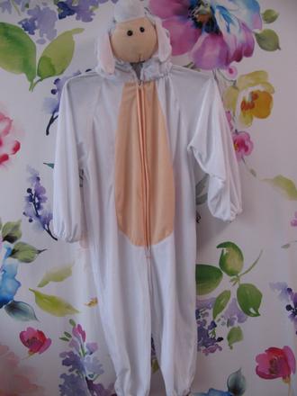Kostým-elastický overal s kapucí ovečka, 