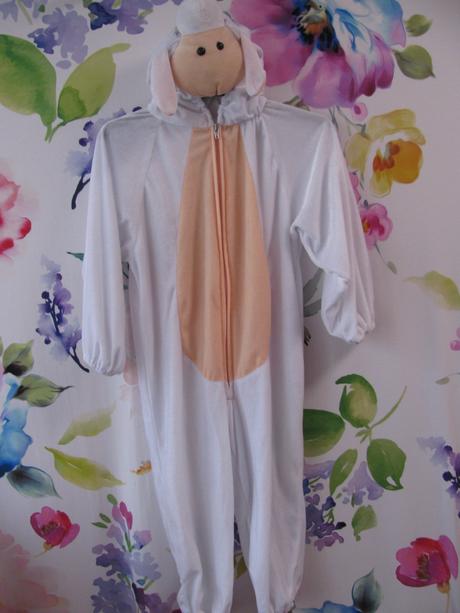 Kostým-elastický overal s kapucí ovečka, 