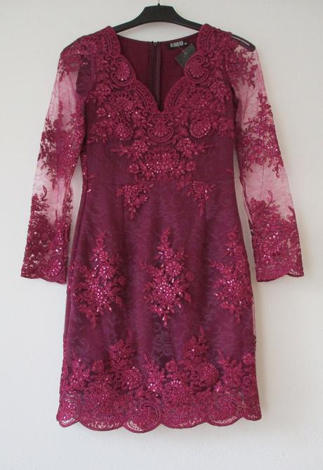 Dámské krajkové šaty vínové emo s 36, 36 / s