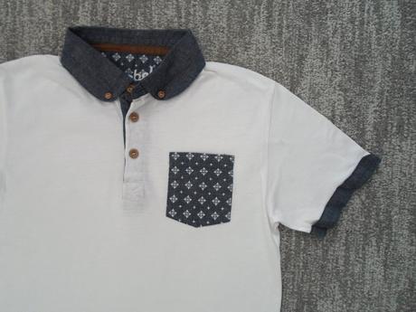 Bílé tričko triko s límečkem polo, rebel,152