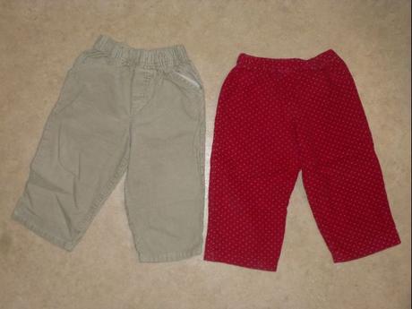 Kalhoty, manžestráky, vel. 86, cena celkem, 86
