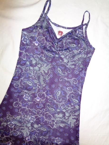 Nádherné fialové šaty - šikmý střih, c&a,122 / 128