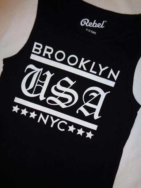 Luxusní černé tílko brooklyn usa, rebel,152