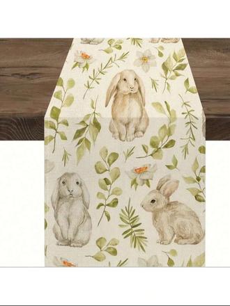 Velikonoční běhoun se zajíčky a květinami, 