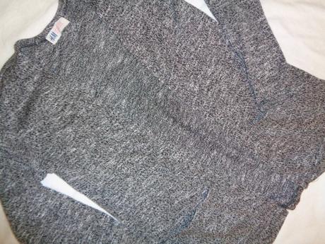 Luxusní šedý melírovaný kardigan, h&m,140