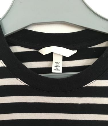 Vel. 36 černobílé crop top triko, h&m,36