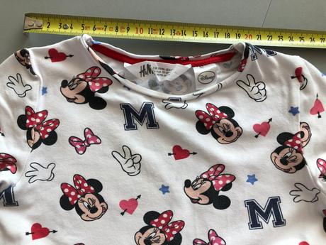 Bavlna triko myška minnie 4-6let hm 110-116cm bílá, h&m,110