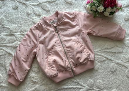 Bunda růžová se srdíčky bomber - v.92, h&m,92