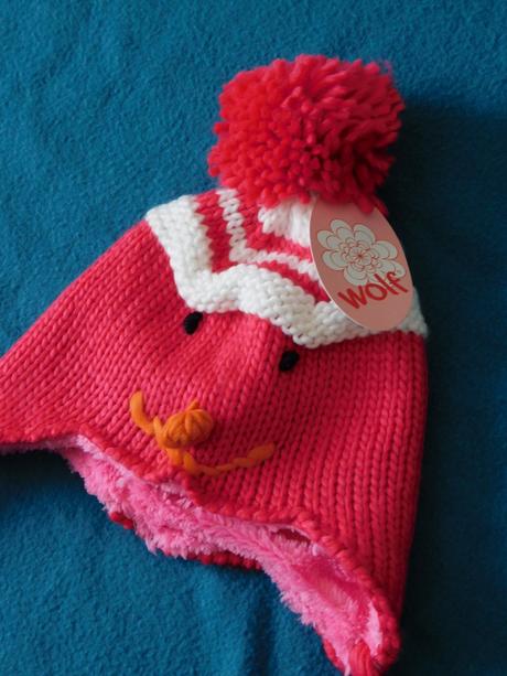 Dívčí pletená čepička s flísem, wolf,98