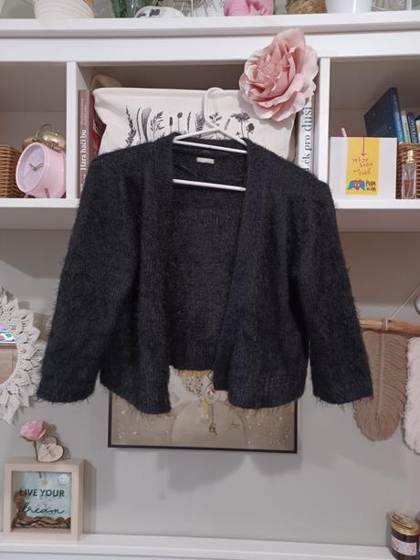 Chlupatý krátký kardigan bolerko kožíšek, ovs,164