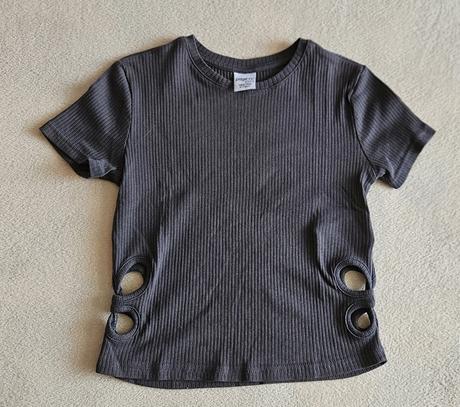 Leopardí kalhoty, crop top mikina, tričko, 146/152, 140–152