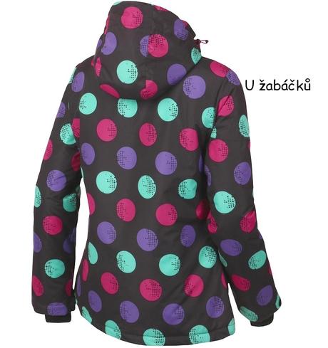 Puntíkovaná zimní bunda snowboardová / lyžařská, xl