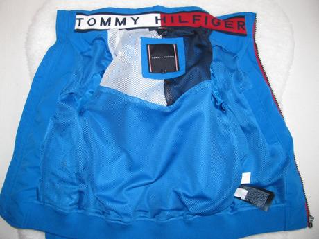 Přechodní modrá bunda s kapucí tommy hilfiger, tommy hilfiger,110