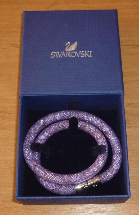Lila/fialový náramek s krystaly swarovski, swarovski