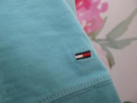 Bavlněné modré tričko s nápisem th, tommy hilfiger,m