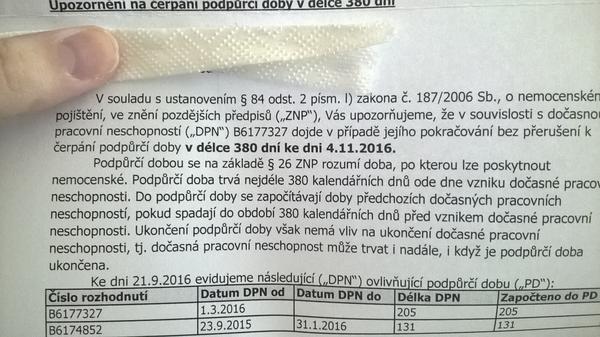 Čerpání podpůrčí doby